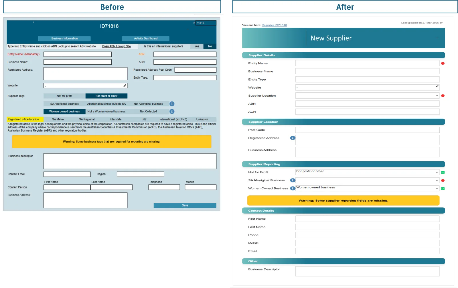 System Improvements